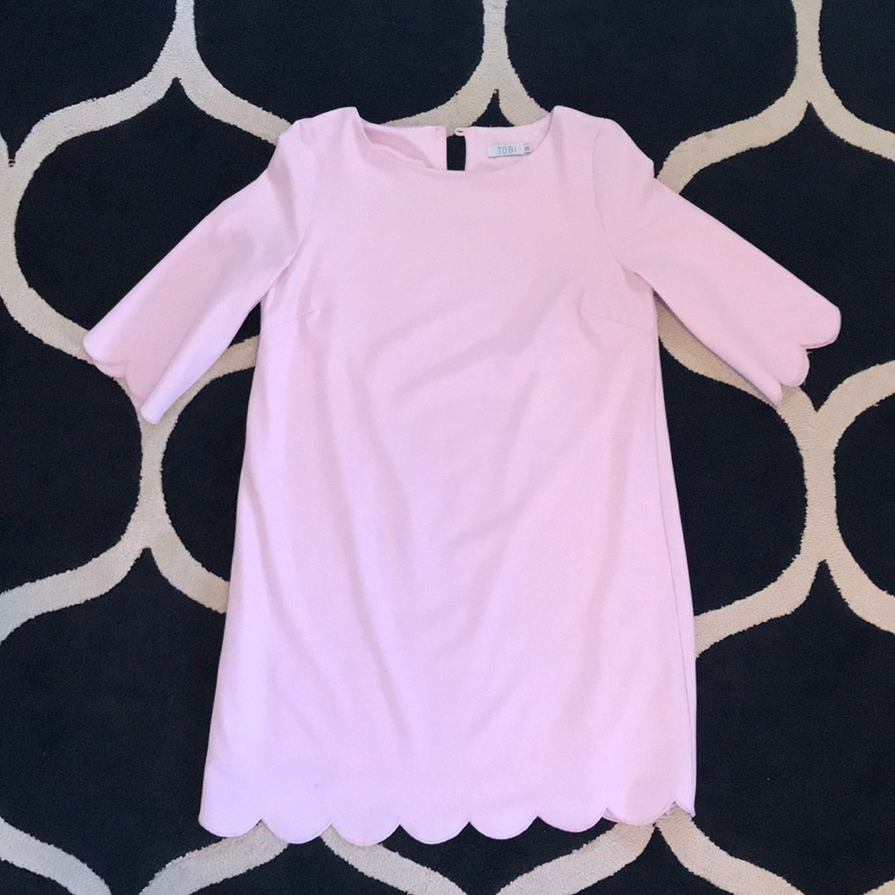 Lavender scallop shift dress